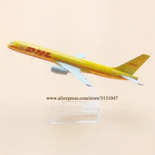 16cm de aleación de Metal de aire DHL B757 aerolíneas modelo de avión DHL Boeing 757 modelo de avión de las vías aéreas Stand Diecast aviones niños regalos