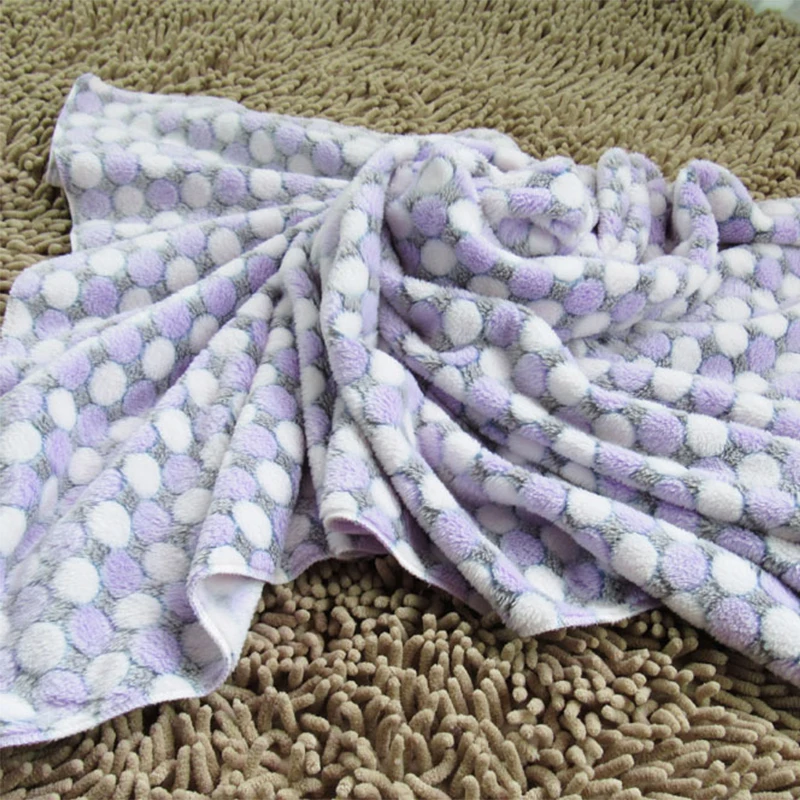 Soft Flannel Pet Dog Blanket Dots Printed Breathable Dog Cat Bed Mat Warm Pet Sleeping Cushion Cover For Pet Dog Cat Products
