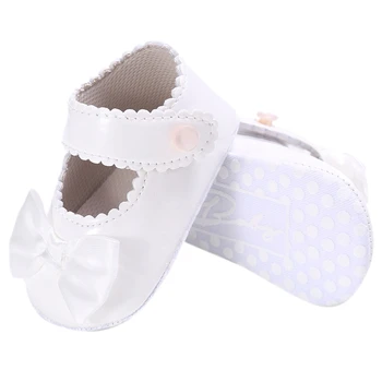 

Baby Girl Bowknot Shoes Sneaker Anti-slip Soft Sole Toddlerr white 6-12Months