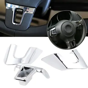 

3Pcs/Set Car Steering Wheel Trim Cover ABS Car Accessories Decor for V-W Golf6 MK6 Po-lo Bora Jett-a