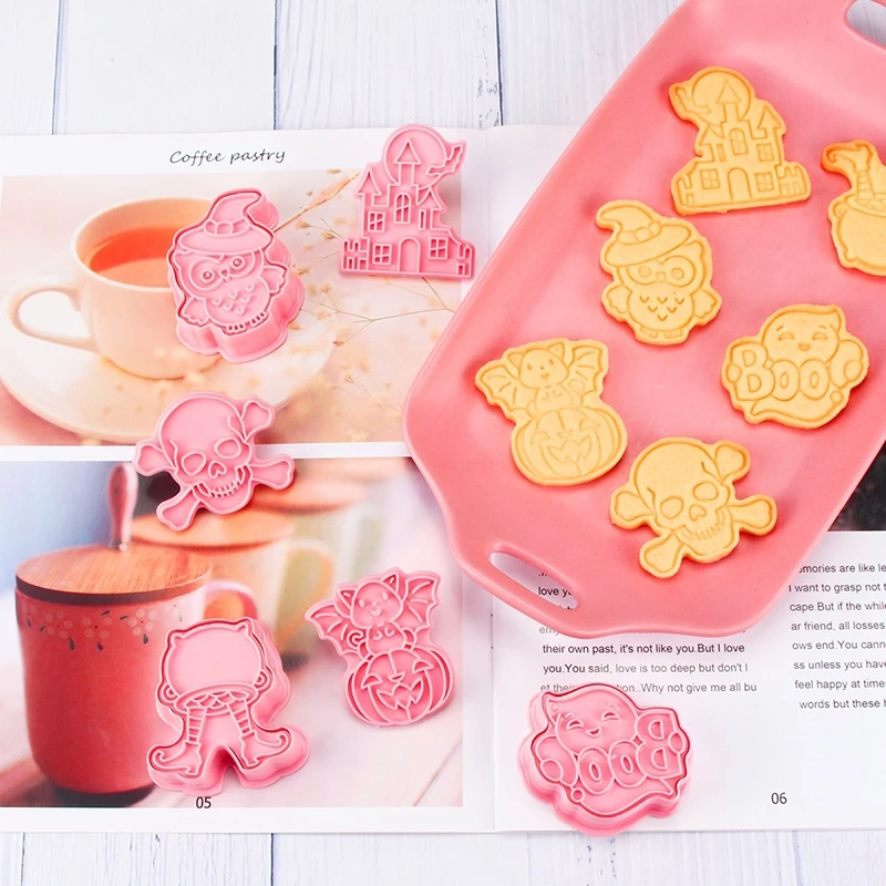 6 шт./компл. 3D Хэллоуин Формочки для печенья форма помадки торта набор пластиковых