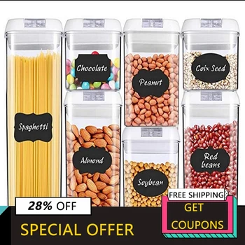 

Kitchen Food Storage Container Box Plastic Candy Box Fruit Basket Grain Transparent Sealed Cans Multi-Capacity Kitchen Supplies
