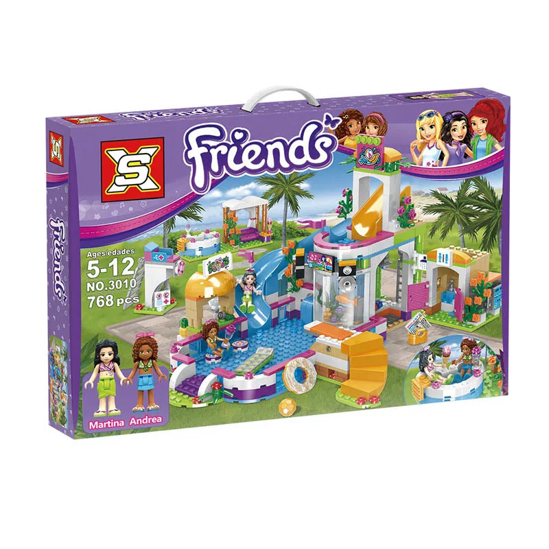 

Sx3010 Heartlake City Summer Swimming Pool Educational Assembled Building Blocks CHILDREN'S Toy 01013 37029 Celebrity Style