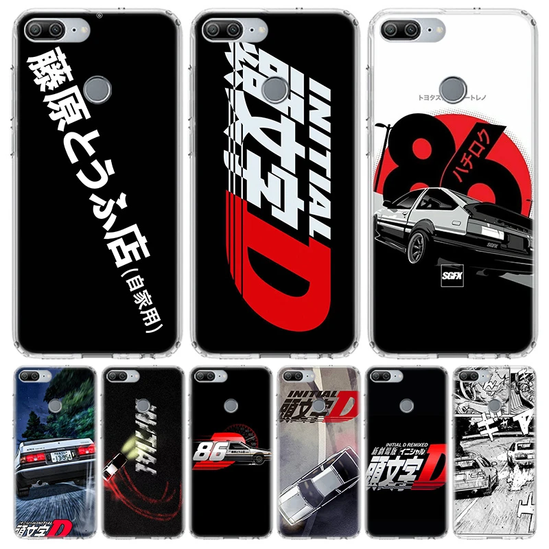 Amine Initial D Ae86 Car Phone Case For Huawei Honor 10 9 Lite Y9 Y5 Y6 Y7 19 8x 8a 8s 7a 7x 10i i Pro V30 Art Coque Capa Phone Case