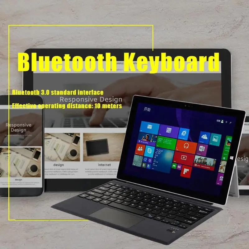 Для microsoft Surface Pro 6/5/4/3 Bluetooth Беспроводной клавиатура 12 дюймов ультратонкий беспроводной планшетный ПК клавиатура для IOS планшетный ПК с системой андроида