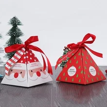 10 шт./компл. Счастливого Рождества рождественская ель подарок коробка конфет коробка с колокольчиками бумажная коробка сумка Поставки