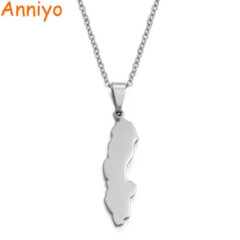 

Anniyo Stainless Steel Konungariket Sverige Map Pendant & Necklaces for Women Sweden Country Maps Jewelry Swedish Gifts #021821B