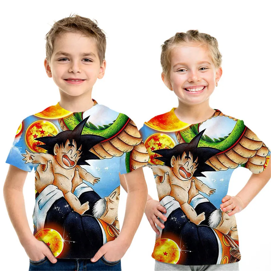 Футболки с аниме «Dragon Ball Z» для больших мальчиков и девочек Футболка с 3d изображением Гоку детские повседневные футболки г., летняя детская футболка Harajuku топы DBZ - Цвет: picture show NT-197