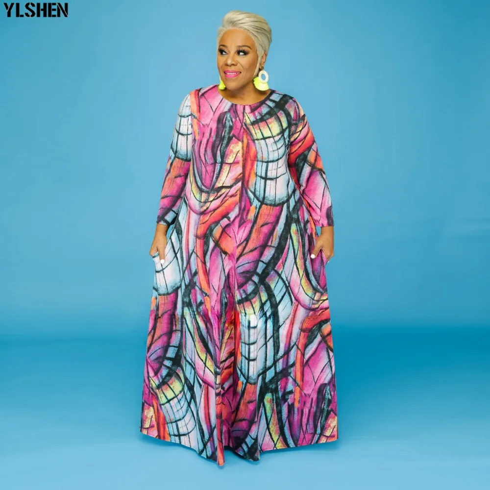 South Africa Plus Size Dresses For Women Clothes African Dress Christmas Print Dashiki Maxi Dresses Party Boubou Robe Africaine 02