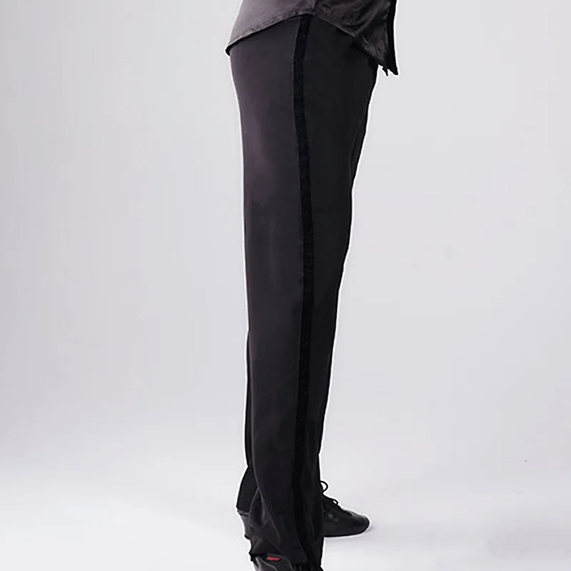 Man Grey Latin Dance Pants Male Professional Ballroom Performance