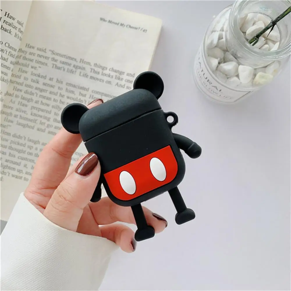 Милый 3D плавание Минни Stitchpink pig Беспроводная bluetooth-гарнитура силиконовый чехол для Airpods Earphne защитные противоударные чехлы - Цвет: D