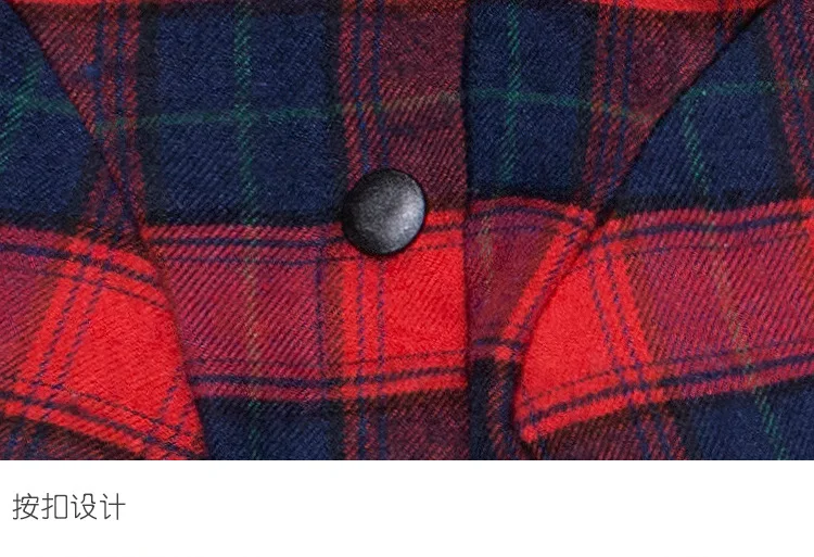 New Style Dog Clothes Fold-down Collar Plaid Pet Clothes Classic Legs Plaid Shirt Korean Style Teddy Dog Clothes