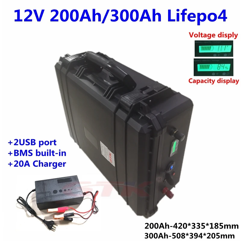 2000 циклов 12 в ач аккумулятор Lifepo4 с системой управления яркостью для