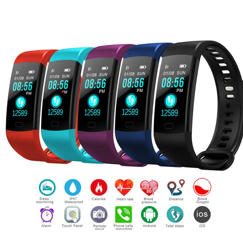 

Smart Wristband Y5 Pedometer Smart band Blood Pressure Heart Rate Monitor Fitness Bracelet Activity tracker Smart Bracelet 2019