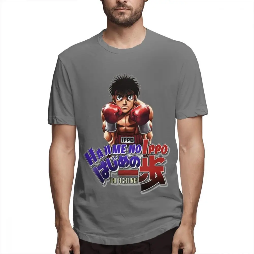 One yona/мужская футболка на заказ Hajime No Ippo Homme, повседневные уникальные качественные хлопковые футболки для мальчиков - Цвет: Dark Grey