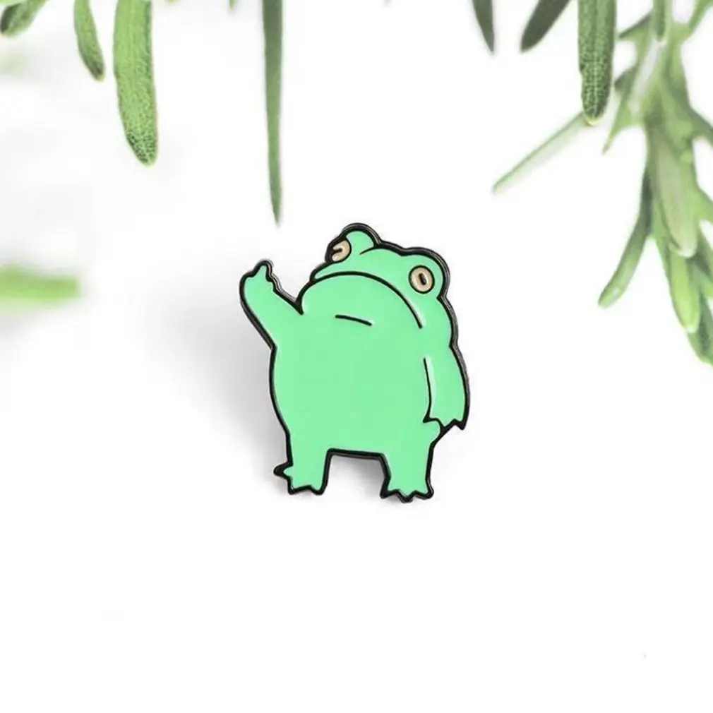 Practical Cute Cartoon Frog Prince Enamel Brooch Pins Badge Lape