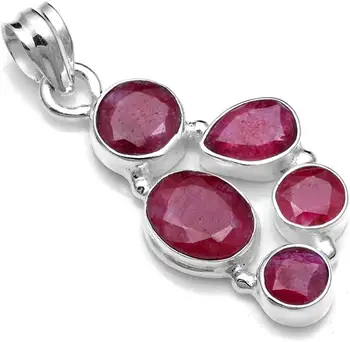 

Genuine Ruby Pendant 925 Sterling Silver,40.7 mm, 2SP0836