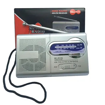 

BC-R119 AM FM Portable Mini Radio 2-Band Wireless Receiver Music Player Retractable Antenna DC 3V