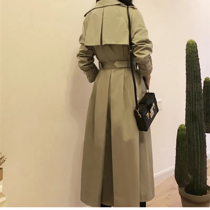 Real Photo Women's Clothes Trench Coat Spring Sashes Cloak Dust Coat Slim Waist Outerwear Stylish Lady Long Windbreakers Coats