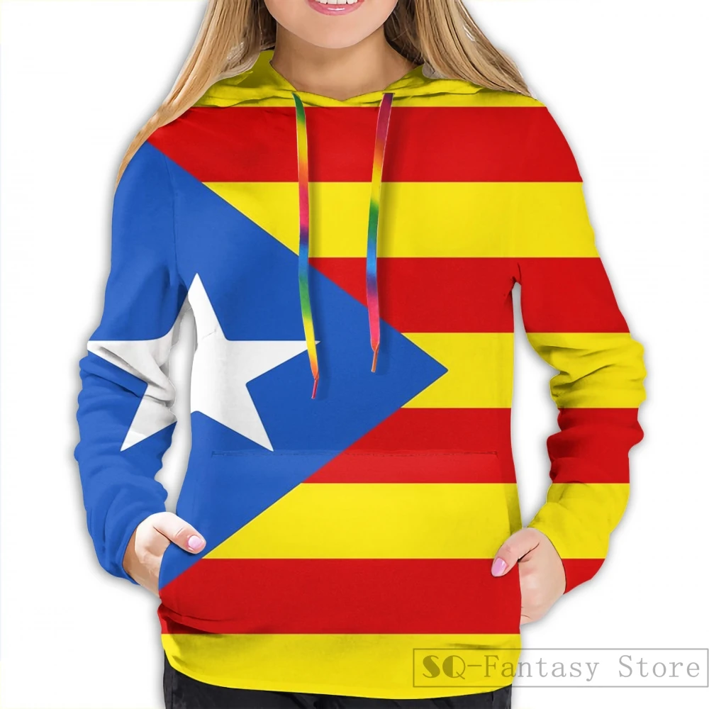 Мужские толстовки, свитшоты для женщин забавные повседневные толстовки с капюшоном с принтом флага «сеньера-Каталония»