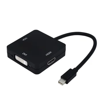 

3 In 1 Mini Display Port DP To DVI VGA HDMI Connecting Adapter Cable 18cm Practical Converting Accessories Dual-mode For MacBook