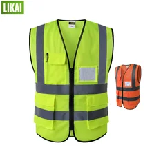 Защитный жилет светоотражающий Безопасный Жилет высокая видимость Летний жилет полиэстер дышащая сетка Fabbic мужские топы