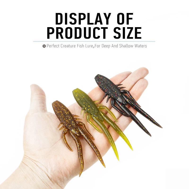 Ardea Soft Lure Worm 100mm 7.2g 4pcs Silicone Craw Long Tail Swimbait Shrimp Bait Wobblers Bass Pike Fishing Tackle