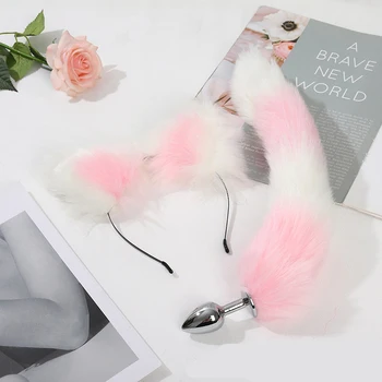 Anal Sex Toys Fox Tail Butt Plug Set With Hairpin Anal Kit Anal Butplug Tail Prostate Massager Anal Plug BDSM Couples Cosplay 5