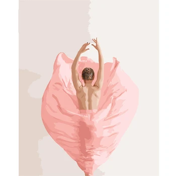 

DIY Painting By Numbers 40x50CM Zero Basis HandPainted Oil Painting Dancing Girl Picture Paint Unique Gift Home Decoration