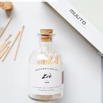 

Cutelife Nordic Retro Matches Glass Bottle Lengthened Wood Matches Matchsticks For Scented Candles Safety Kitchen Matches Fire
