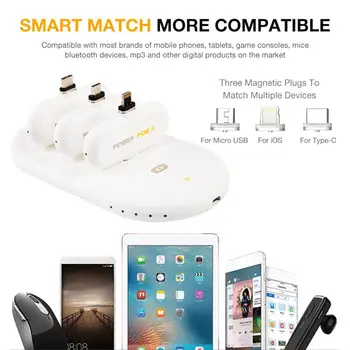 

3-IN-1 Phone Charging Base 1100mAh Finger Pow Power Bank Portable Mini Fast Charging Adapter Wireless Magnetic Mobile Power Pack
