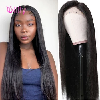 

Glueless Indian Straight Lace Front Human Hair Wigs Pre Plucked Straight Full Lace Wigs 180 Density HD Transparent Lace Wig