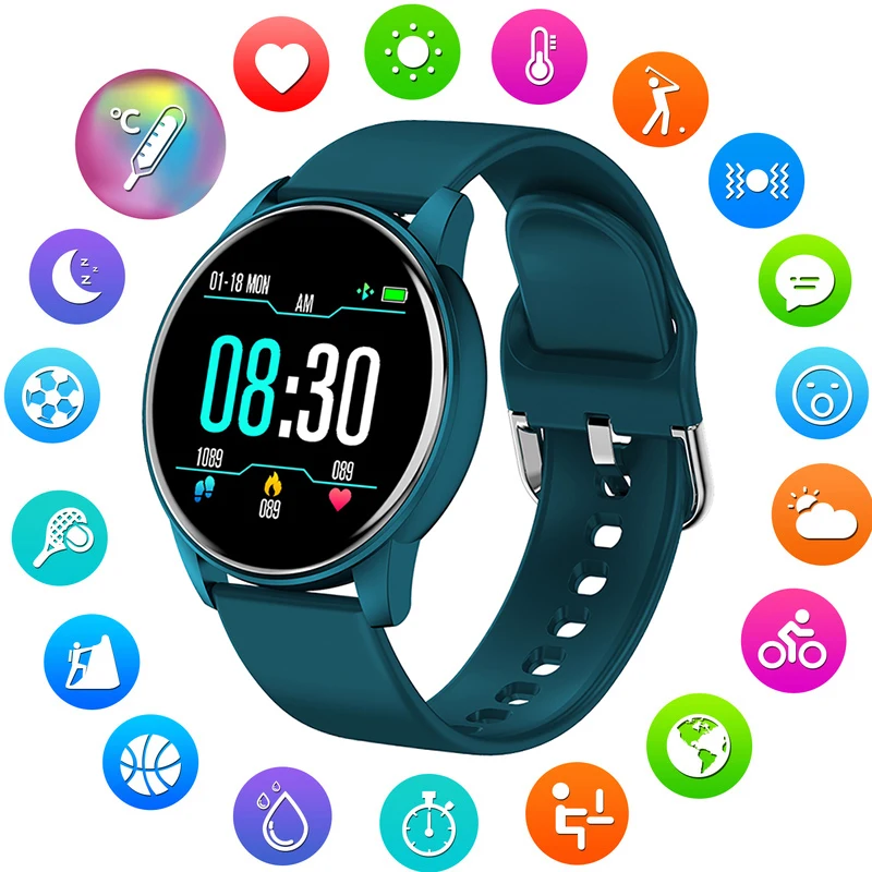 Smart Watch IP67 Waterproof Heart Rate Monitor Fitness Tracker Women Men Smartwatch with Pedometer for Android iOS
