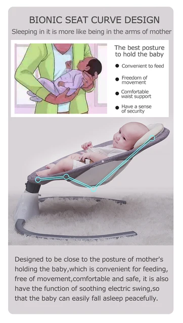 Berceuse automatique bébé, Chaise à bascule électrique pour bébé, Panier  de couchage avec musique, pour nouveau-né, artefact Bluetooth à distance,  carillon balançoire pour enfants, By Free STEER