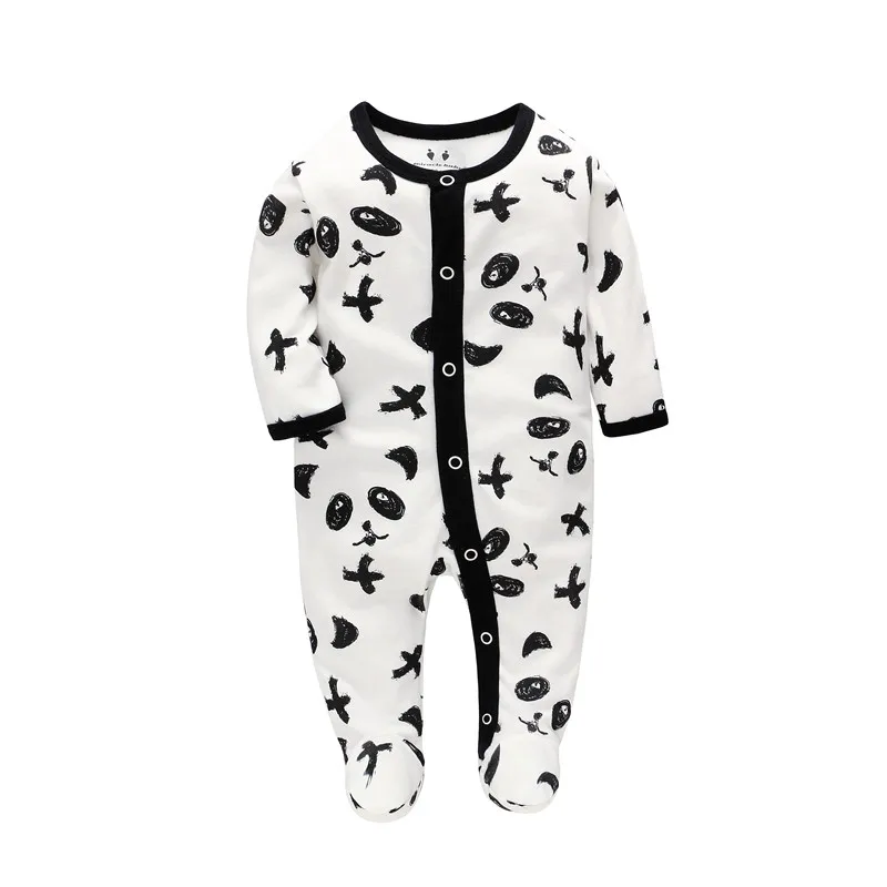 Пижамы для новорожденных; хлопковый комбинезон; Одежда для мальчиков; комбинезон; Детский комбинезон для младенцев; Одежда для младенцев - Цвет: Black panda