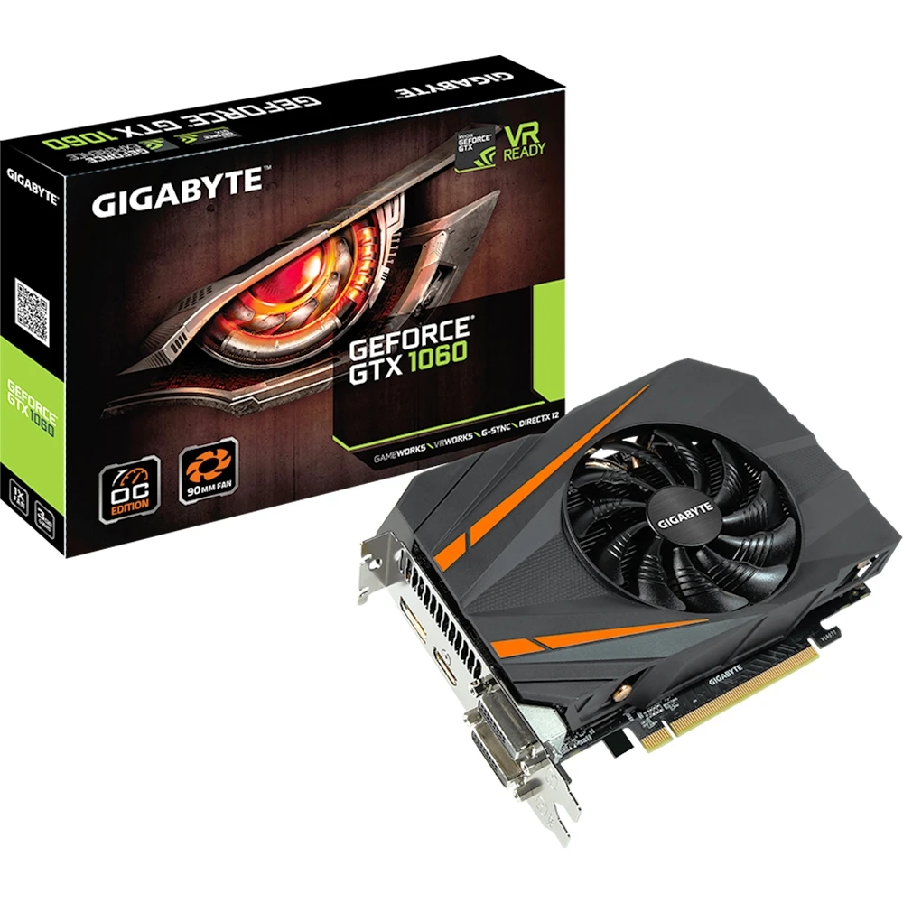 Видеокарта Gigabyte Mini ITX nVidia GeForce GTX 1060 1771MHz 3072MB 8008MHz 192 bit RTL [GV N1060IXOC 3GD]|Графические
