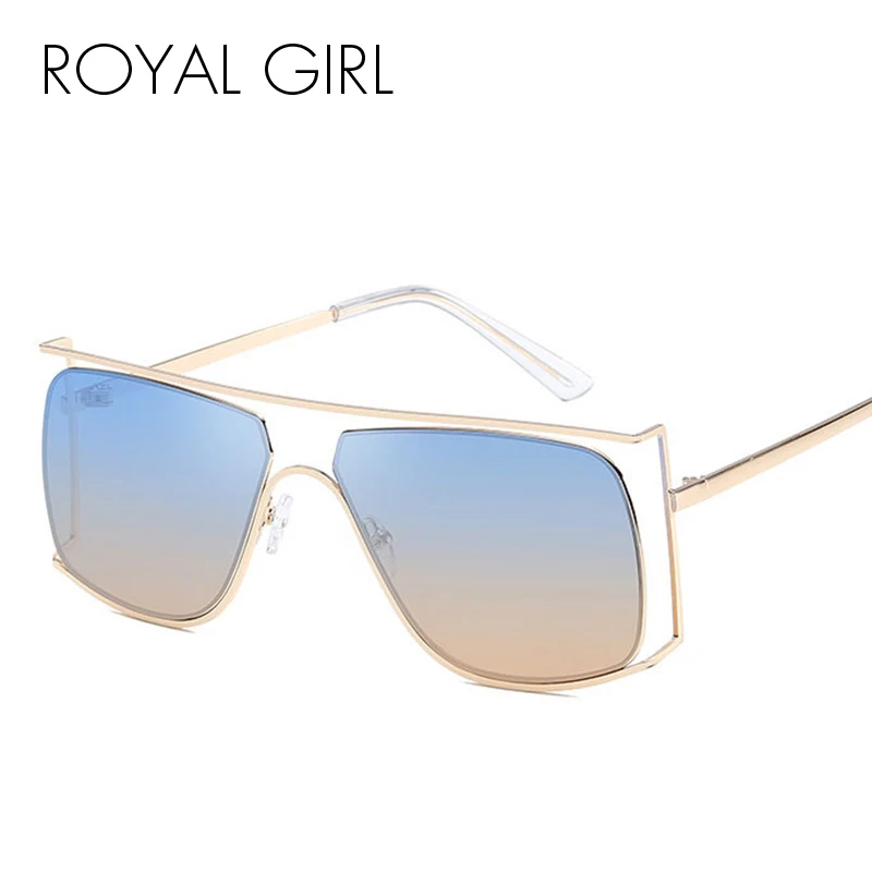 

ROYAL GIRL Fashion Square Sunglasses Women Irregularity Alloy Frame Gradient Sun Glasses Men Ocean Lenses Driving Goggles Ss925
