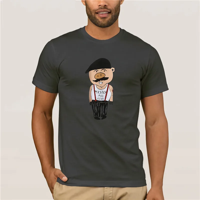 charcoal gray DUYOU Новинка K sa Kollu T G mlek Erkek Marka Giyim Moda Domuz bask футболка - Цвет: charcoal gray