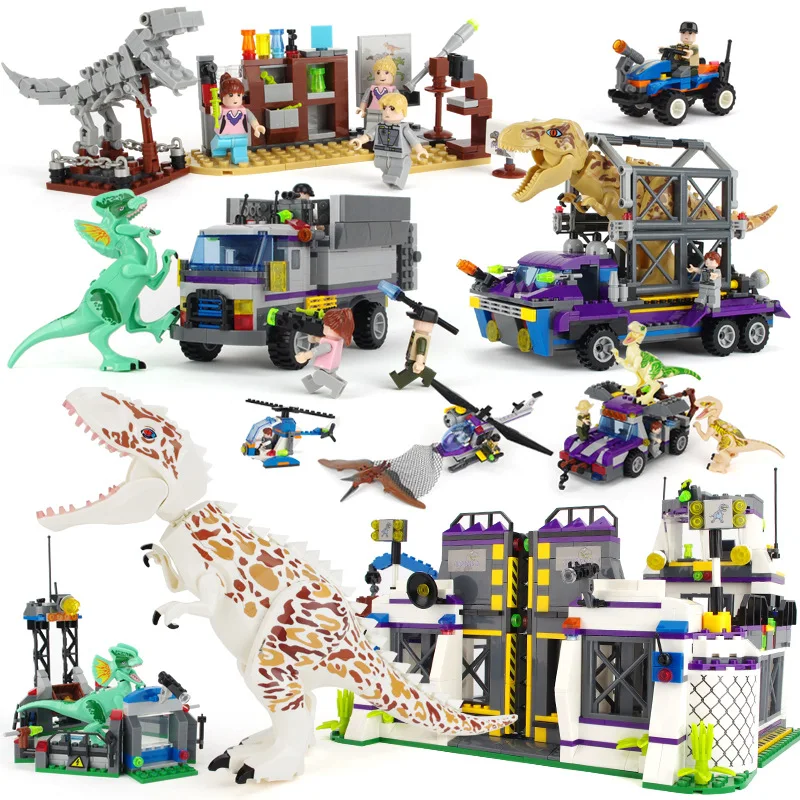 

Jurassic World Compatible Legoinglys Set 4 Park 3 Dinosaur T-rex Building Blocks Bricks Children Boys Toy Kids Holiday Gifts
