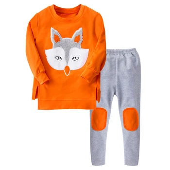 

Teenager Girls Leopard Clothing Sets Children Cartoon Fox Blouse T Shirt Leggings Pants Tracksuit Outfits Kids Girls Sport Suit