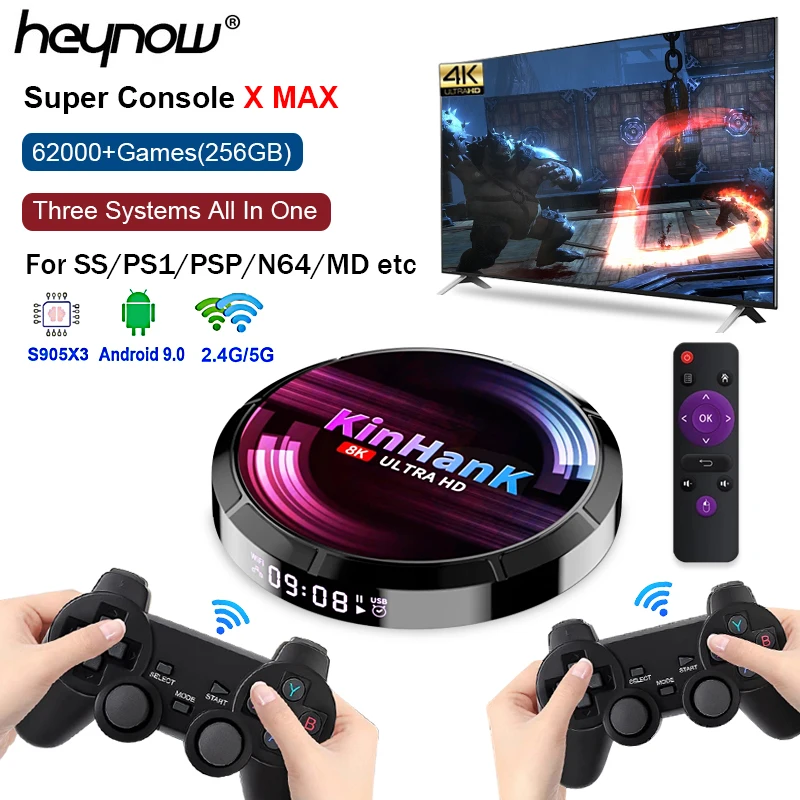 Heynow Super Console X Max S905x3 Android 9 0 Emuelec4 3 Os Wifi 4k Hd Tv Video Game Box Player Games For Ps1 Psp N64 Ss Video Game Consoles Aliexpress