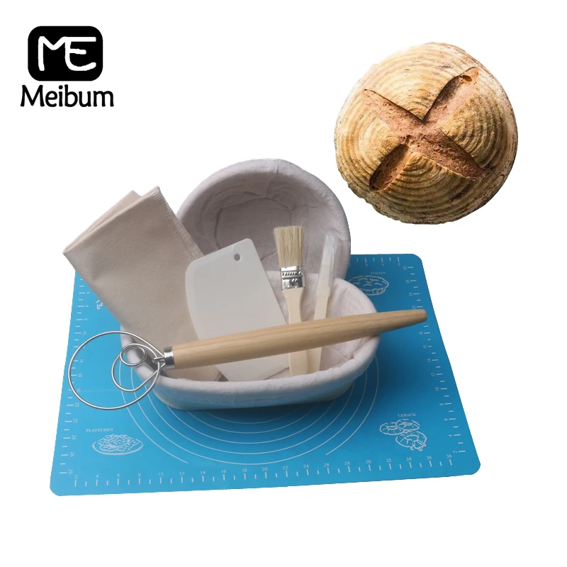 Meibody8 шт. зернистая ротанговая корзина нож для теста льняная мешалка багет Banneton
