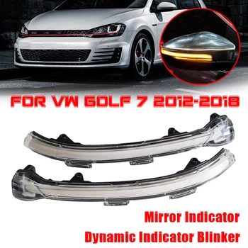 

For Volkswagen Golf MK7 7 GTI R GTD for VW 2013 2015 2016 2018 Side Wing LED Dynamic Turn Signal Blinker Startup Breath Light