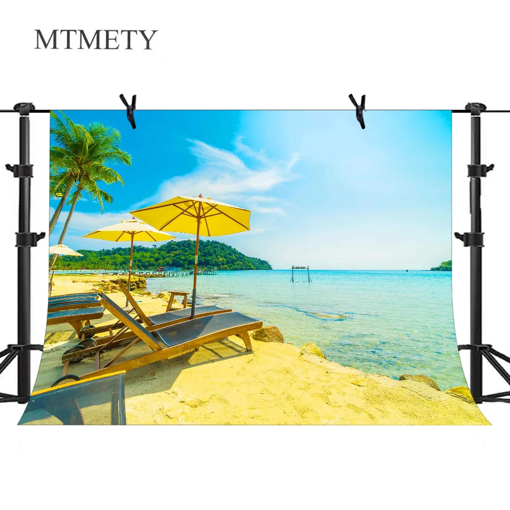 

MTMETY Sandy Beach Photography Backdrops Seaside Palm Tree Vinyl Photographic Backdrop For Photo Studio Summer Holiday Party