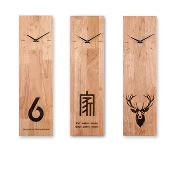 

Modern Solid Wood Wall Clock Home Living Room Art Decoration Quartz Clock Gift Creative Nordic Mute Office Hanging Clock LA790