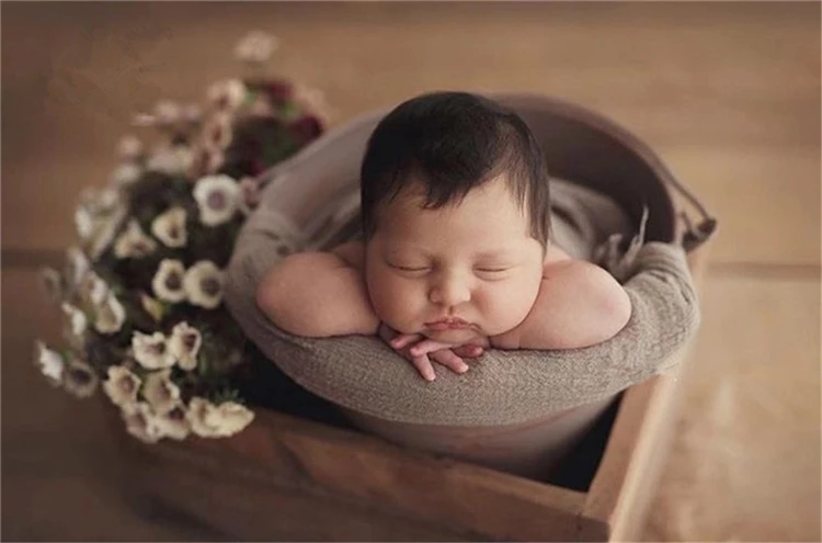 Manta elástica de algodón para fotografías de bebés 180x40 CM accesorios de tela para fotografías de recién nacidos 