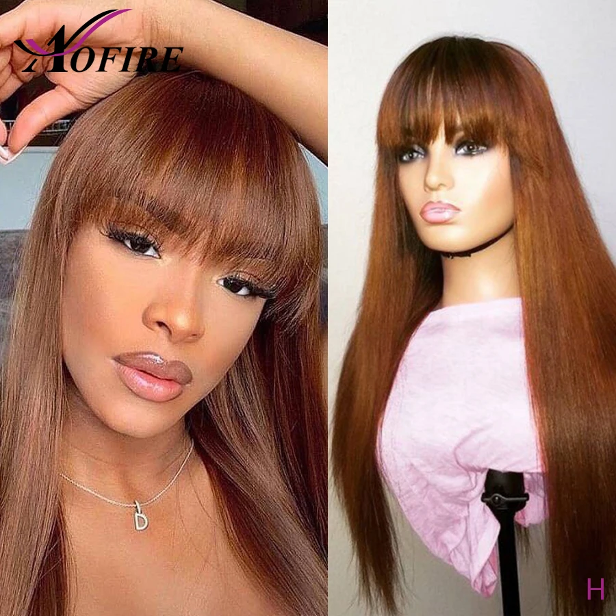 

13X6 Lace Front Human Hair Wigs With Bangs Honey Blonde Lace Front Wig Brazilian Remy Hair Straight Lace Front Wig