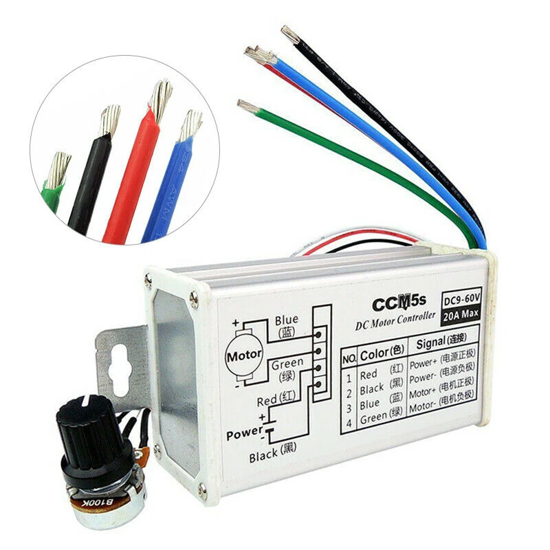 Горячая 12V 24V PWM DC мотор бесступенчатый регулятор переменной скорости переключатель с металлической оболочкой высокого качества