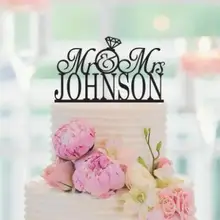 Персонализированные MR MRS Свадебные топперы на свадебный торт украшения на заказ свадебные фамилия и дата торт Топпер