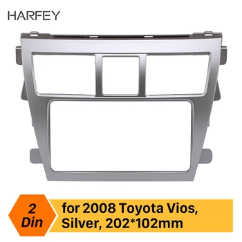 

Harfey 202*102mm DVD Panel 2Din Car Frame Stereo Fascia Refitting Mount Kit for Toyota Vios Dashboard Cover Trim Bezel No Gap